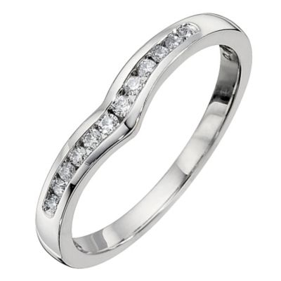 18ct White Gold Diamond Set Shaped Ring