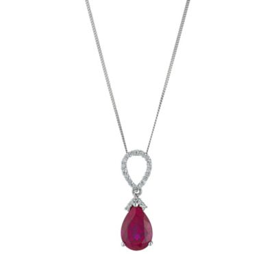 9ct white gold ruby pendant - Product number 8687463
