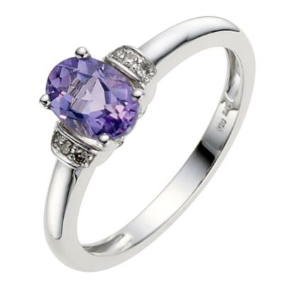 9ct white gold amethyst 