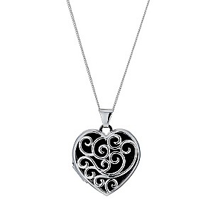 Silver Heart Shaped Filigree LocketSilver Heart Shaped Filigree Locket