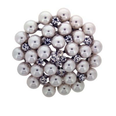 Pearl & Crystal Effect Brooch