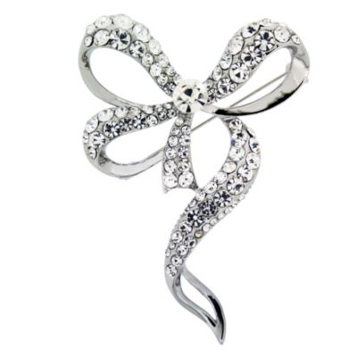 Crystal Bow Brooch