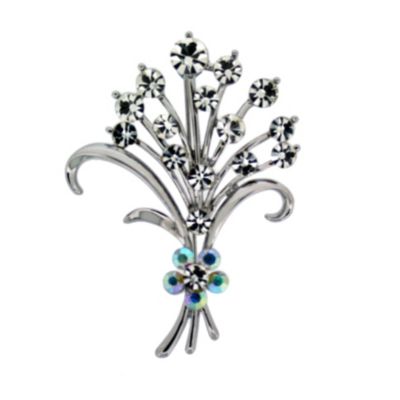 Crystal Flowers Brooch