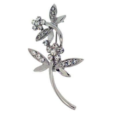 Crystal Dragonfly Brooch