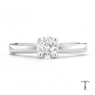 Tolkowsky 18ct white gold HI S12 1/2 carat diamond ring