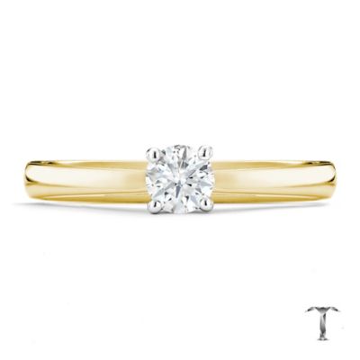Tolkowsky 18ct yellow gold HI SI2 1/4 carat diamond ring - Product number 8698414
