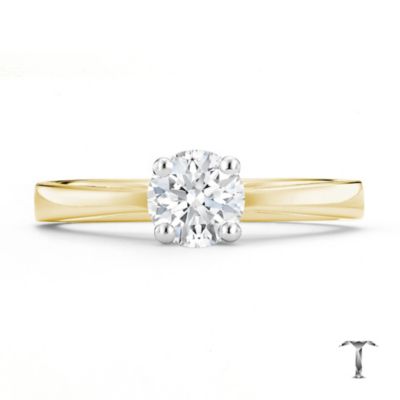 Tolkowsky 18ct yellow gold HI SI2 2/3 carat diamond ring