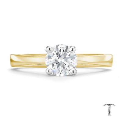 Tolkowsky 18ct yellow gold HI SI2 3/4 carat diamond ring - Product number 8698953