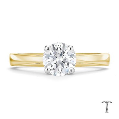 Tolkowsky 18ct yellow gold HI SI2 1 carat diamond ring
