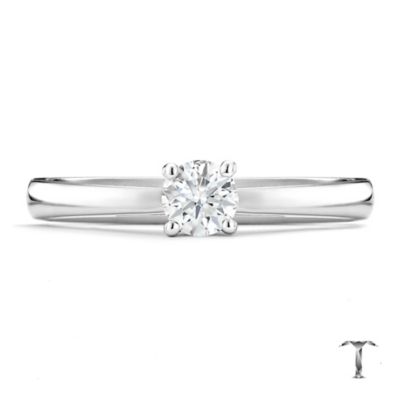 Tolkowsky platinum HI SI2 1/4 carat diamond ring