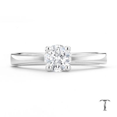 Tolkowsky platinum HI SI2 1/2 carat diamond ring - Product number 8699569