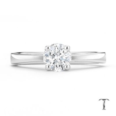 Tolkowsky platinum HI SI2 2/3 carat diamond ring - Product number 8699771