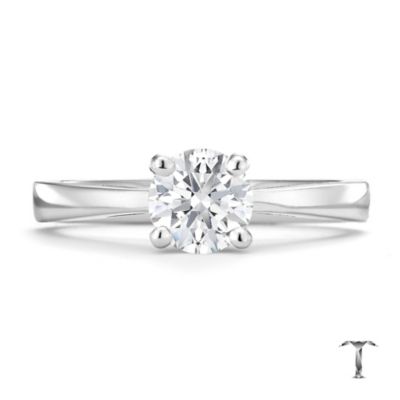 Tolkowsky platinum HI SI2 3/4 carat diamond ring - Product number 8700028