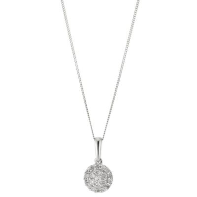 9ct White Gold Fifth Carat Diamond Pendant