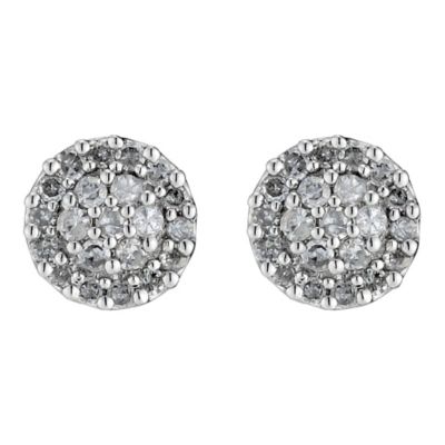 9ct White Gold 1/4 Carat Diamond Stud Earrings - Product number 8703000