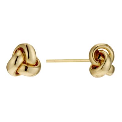 9ct yellow gold small polish knot stud earrings - Product number 8705615