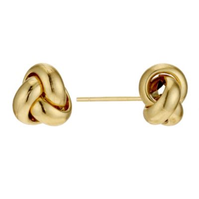 9ct yellow gold medium knot stud earrings - Product number 8705658
