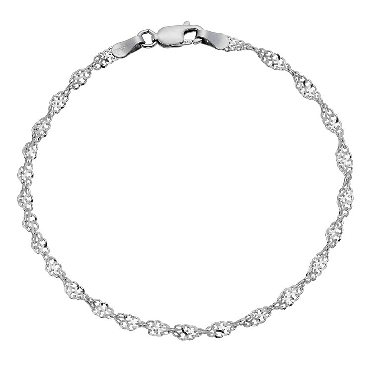 9ct white gold sparkle twist bracelet - Product number 8707987