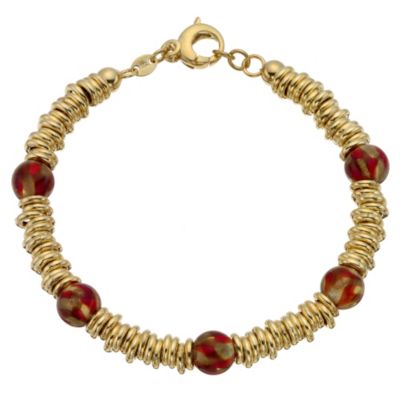 9ct yellow gold red Venetian candy bracelet - Product number 8708290