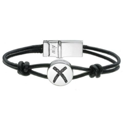 Amanda Wakeley silver black diamond love leather bracelet - Product number 8714150