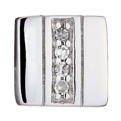 Men's 9ct White Gold Diamond Earring - Product number 8715823