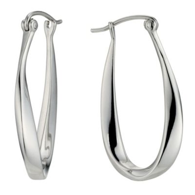 Sterling silver twist creole earrings - Product number 8716307