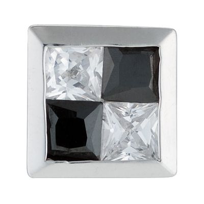 H Samuel 9ct White Gold Square Cubic Zirconia Stud Earring
