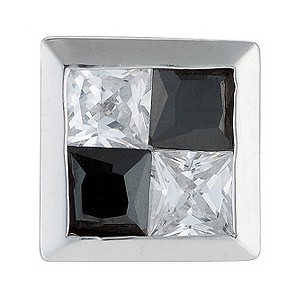9ct White Gold Square Cubic Zirconia Stud Earring