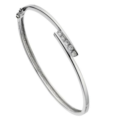 Silver cubic zirconia bangle - Product number 8716463