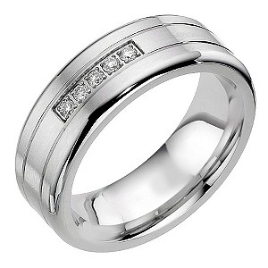 Cobalt 5 Diamond Groove Ring