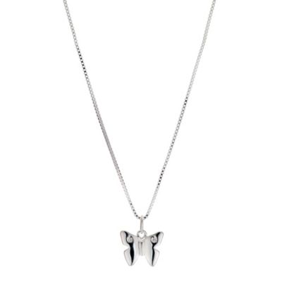 Girl's sterling silver diamond butterfly pendant necklace - Product number 8717389