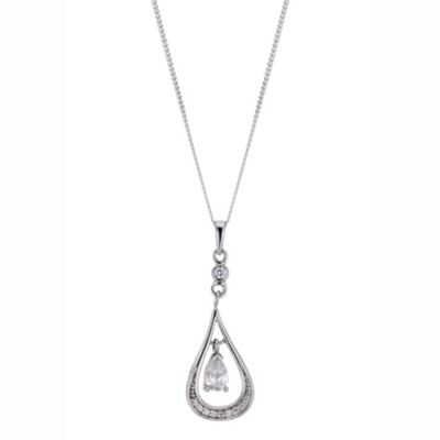 Sterling silver tear drop pendant - Product number 8717419