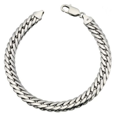 Men's silver closed curb bracelet - Product number 8718245