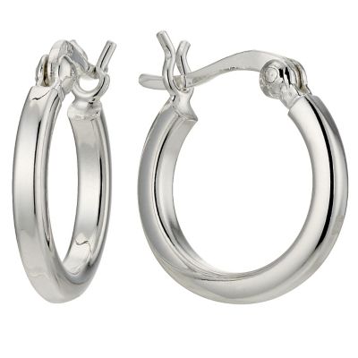 Silver polished hoop earrings - Product number 8718296