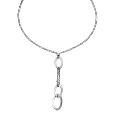 Silver oval chain necklace