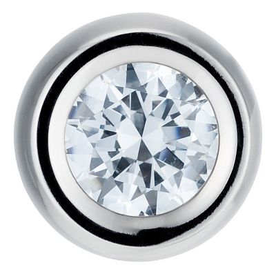 Men's Titanium Round Cubic Zirconia Stud Earring - Product number 8718407