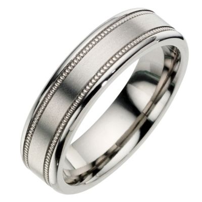 Titanium Milgrain Satin Ring