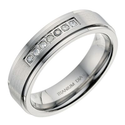 Titanium Diamond Channel Ring