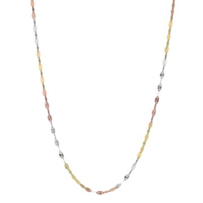 9ct 3 Colour Gold Disc Necklace