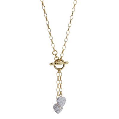 Unbranded 9ct Yellow Gold Crystal Glitter Heart Albert