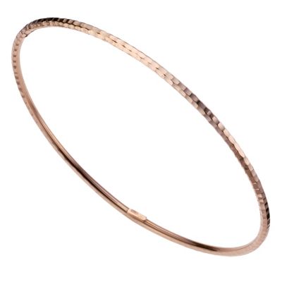 Unbranded 9ct Rose Gold Diamond Cut Bangle