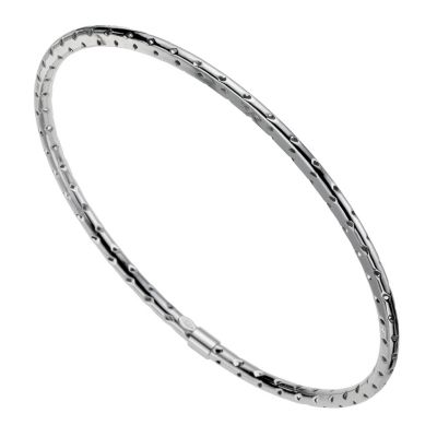 9ct White Gold Cut Out Bangle