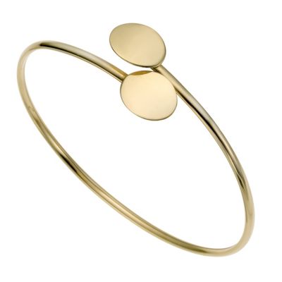 9ct Yellow Gold Double Disc Bangle