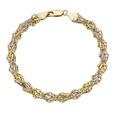 H Samuel 9ct Two Colour Gold Twist Bracelet