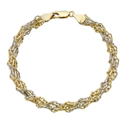 Unbranded 9ct Two Colour Gold Twist Bracelet