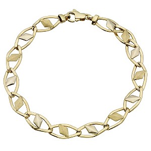 9ct Two Colour Gold Link Bracelet