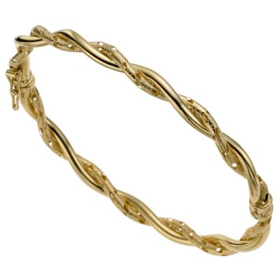 9ct Yellow Gold Twist Cut Out Bangle - Product number 8725004