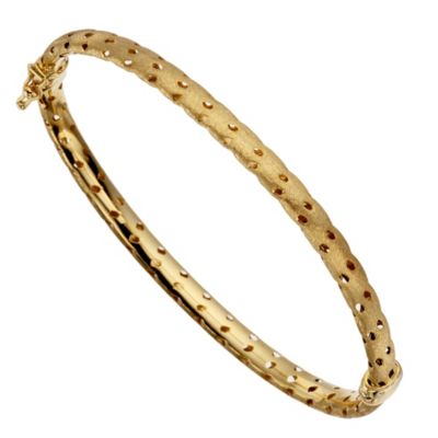 9ct Yellow Gold Matt Cut Out Bangle - Product number 8725039