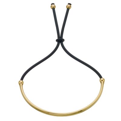 9ct Gold and Rubber Bracelet