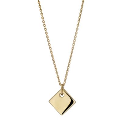 9ct Yellow Gold 17" Square Pendant - Product number 8727430